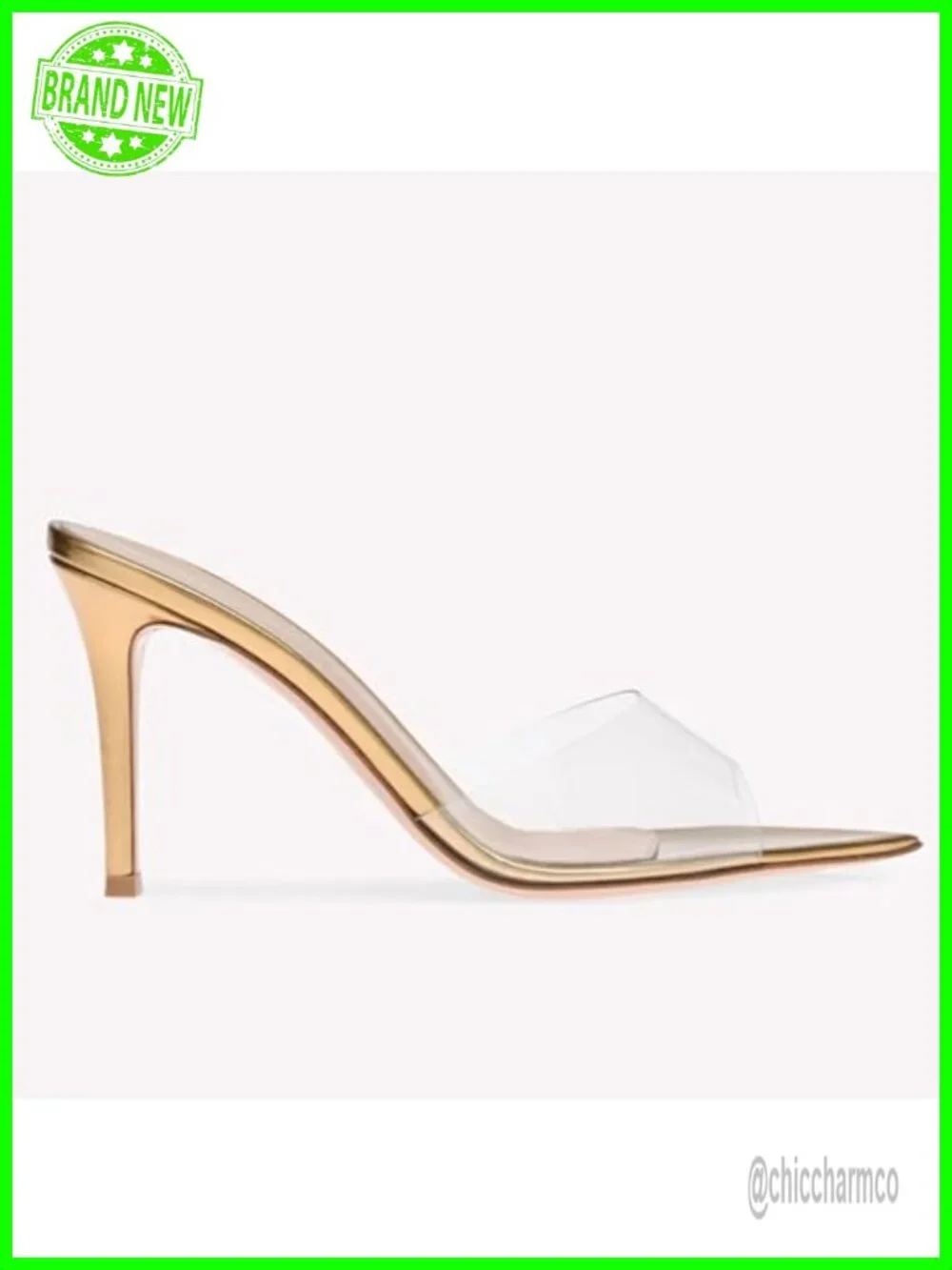 Clear Pointed Toe Stiletto Heel Slingback Sandals Party Dress Slides